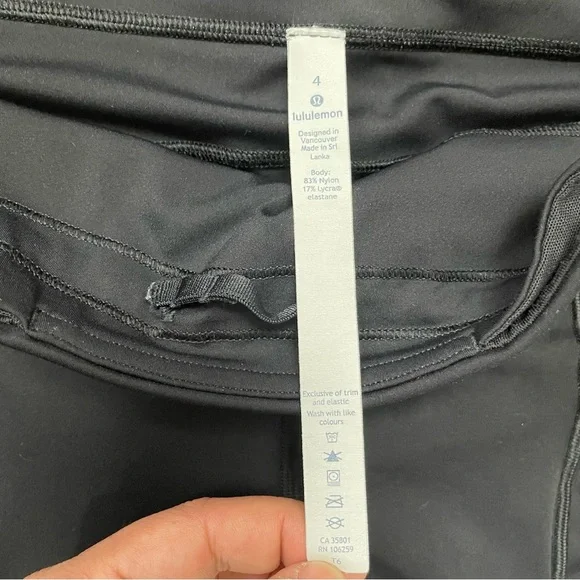 Lululemon Break Free Crop Nulux 17" Leggings Black Size 4 Running Gym Sports - Picture 16 of 16